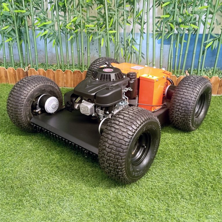 CE EPA Godkänd bensinmotor Remote Operated Track Lawn Cutter för Pond Weed